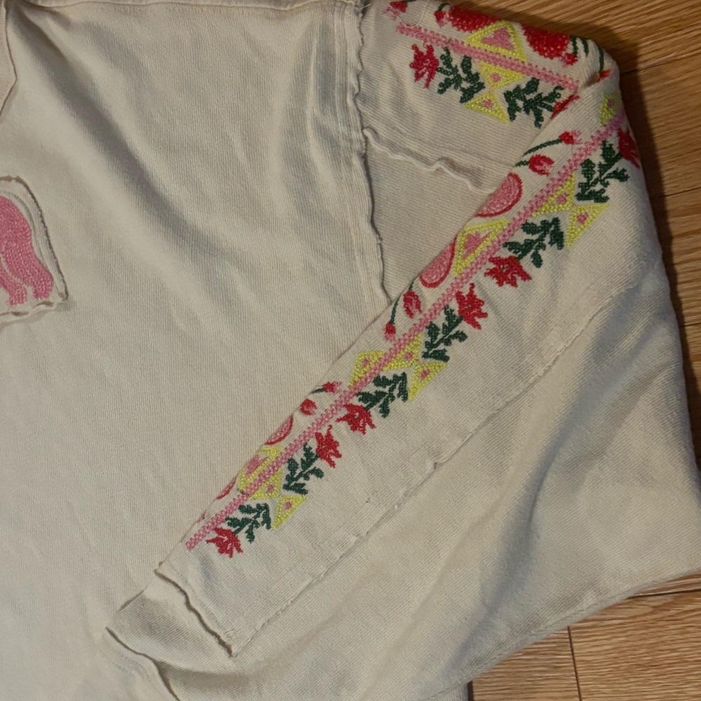 Free People All My Heart Embroidered Tee Size We The Free - Picture 7 of 14